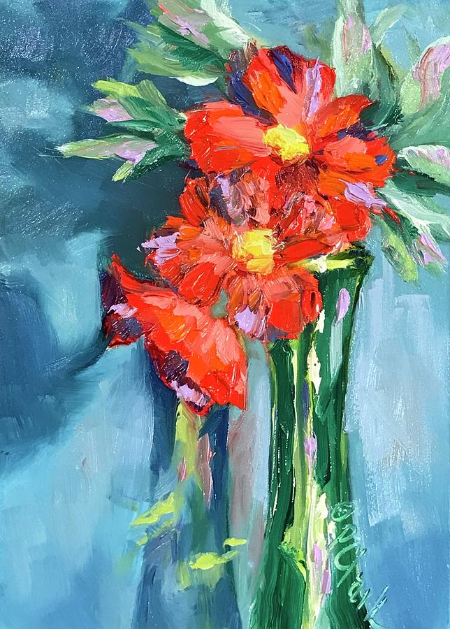 Flowers Still Life Painting - Lets Dance by Donna Pierce-Clark
