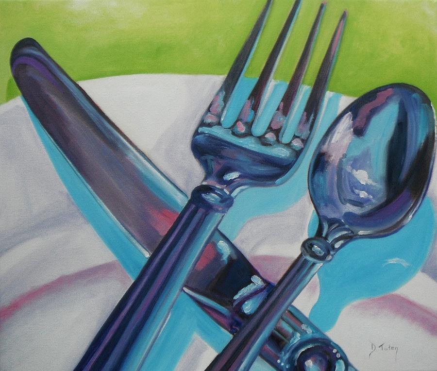 Lets Eat Painting by Donna Tuten