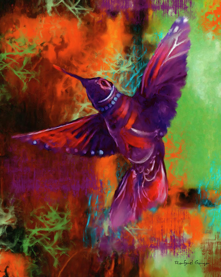 Abstract Painting - Lets fly with me by Rafael Gaya