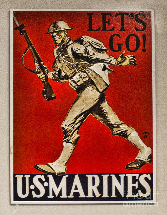 Vintage Photograph - Lets Go marines by Steven Parker