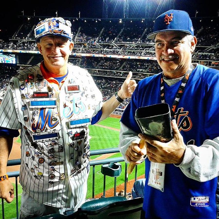Let's Go Mets; Pin Man & Cowbell Man Metal Print by Shell Sheddy