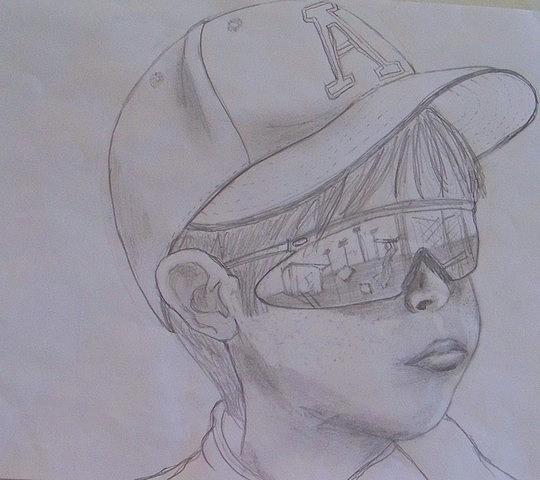 Boy Drawing - Lets Go Out to the Ballgame by Angela Sullivan