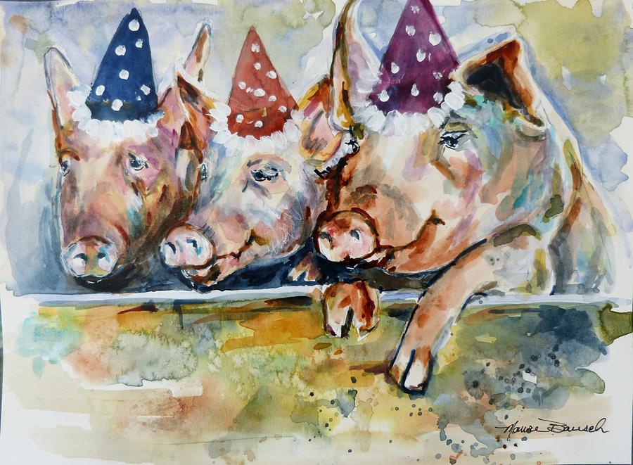 Pig Painting - Lets Have a Piggy Party by P Maure Bausch