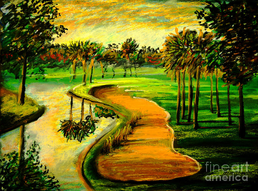 Lets Play Golf Painting by Pat Davidson