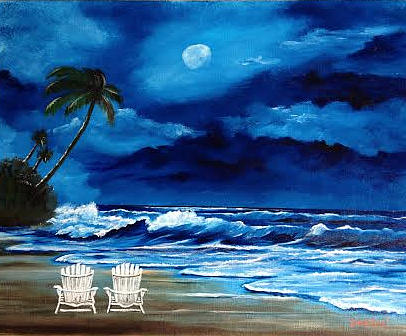Lets Watch The Moon Light Painting by Lloyd Dobson