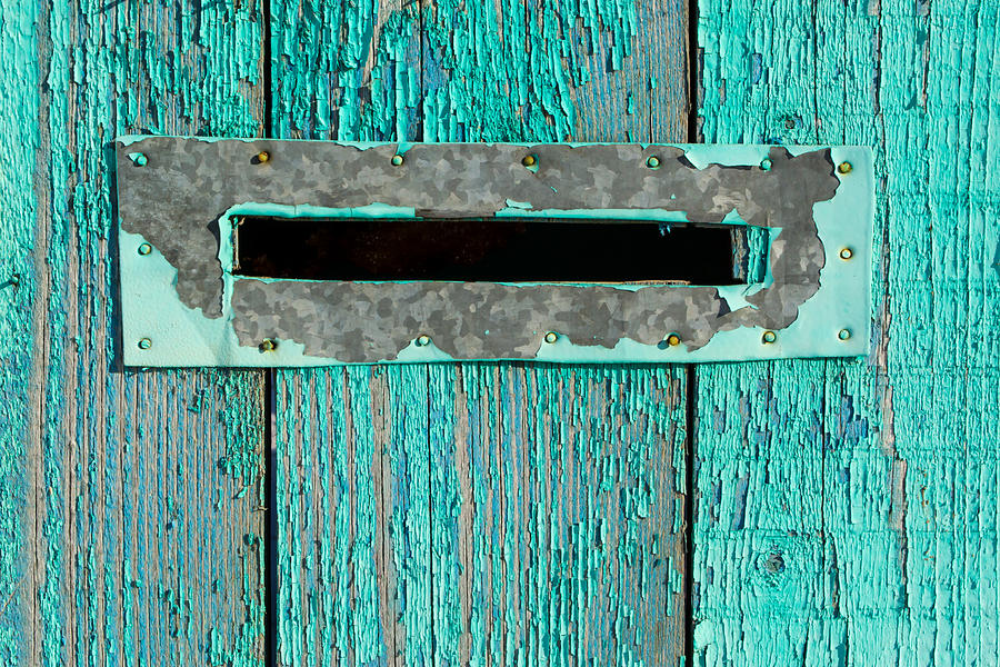 Letter Box on Blue Wood Photograph by John Williams