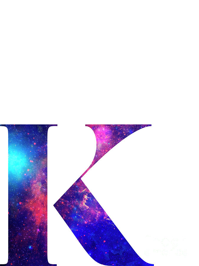 Letter K galaxy in white background Painting by Pablo Romero