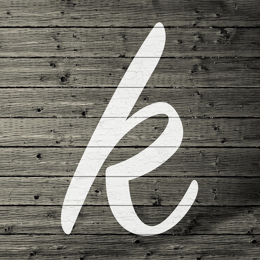 Letter Mixed Media - Letter K White Paint Peeling From Wood Planks by Design Turnpike Letter Mixed Media - Letter K White Paint Peeling From Wood Planks by Design Turnpike