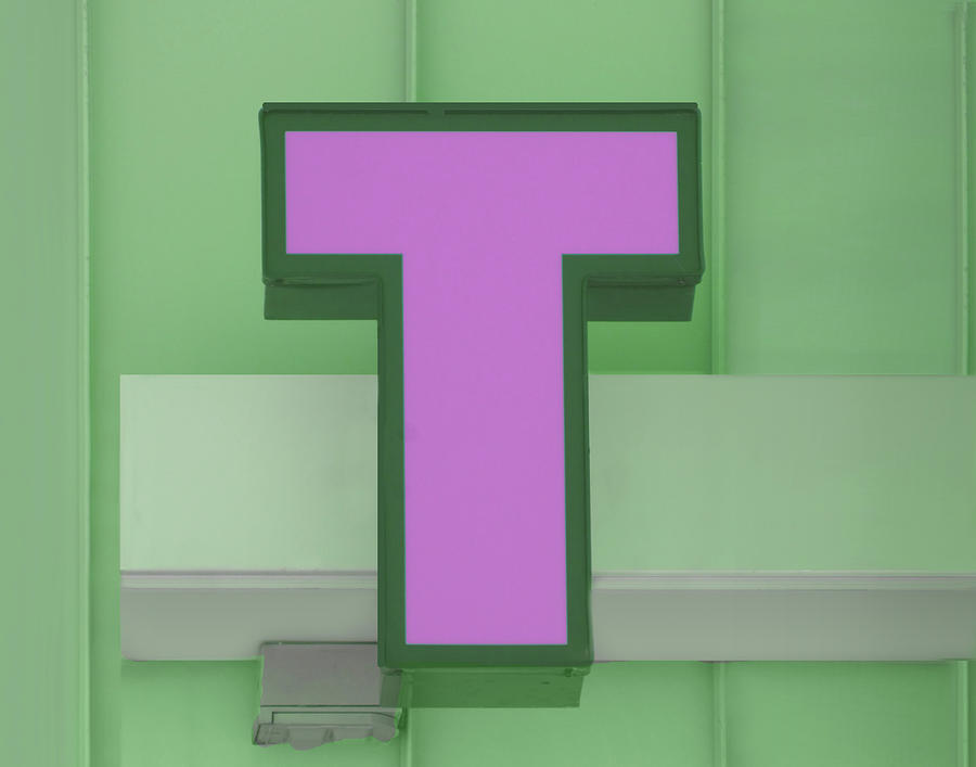 Letter T - Pink and Green Photograph by Nikolyn McDonald
