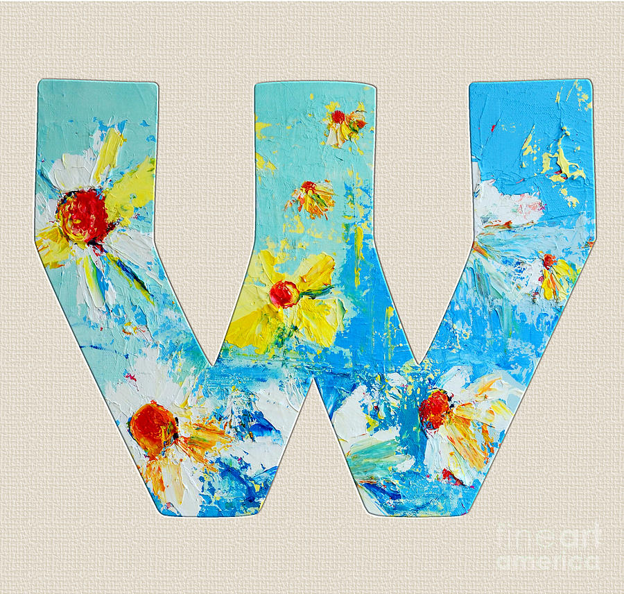 Letter W Alphabet A Floral Expression Painting By Patricia Awapara