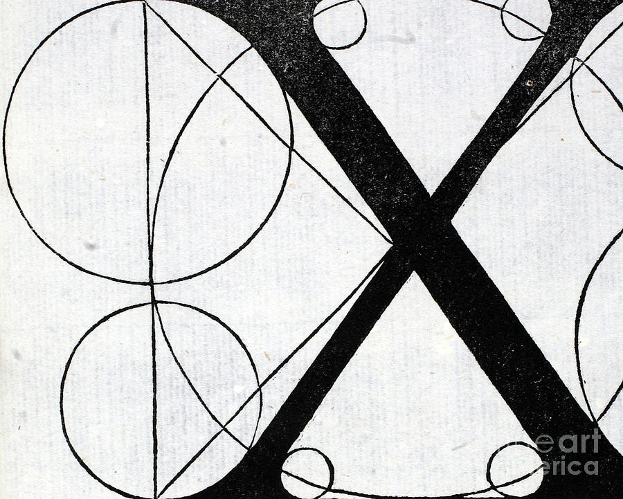 Letter X Drawing by Leonardo Da Vinci