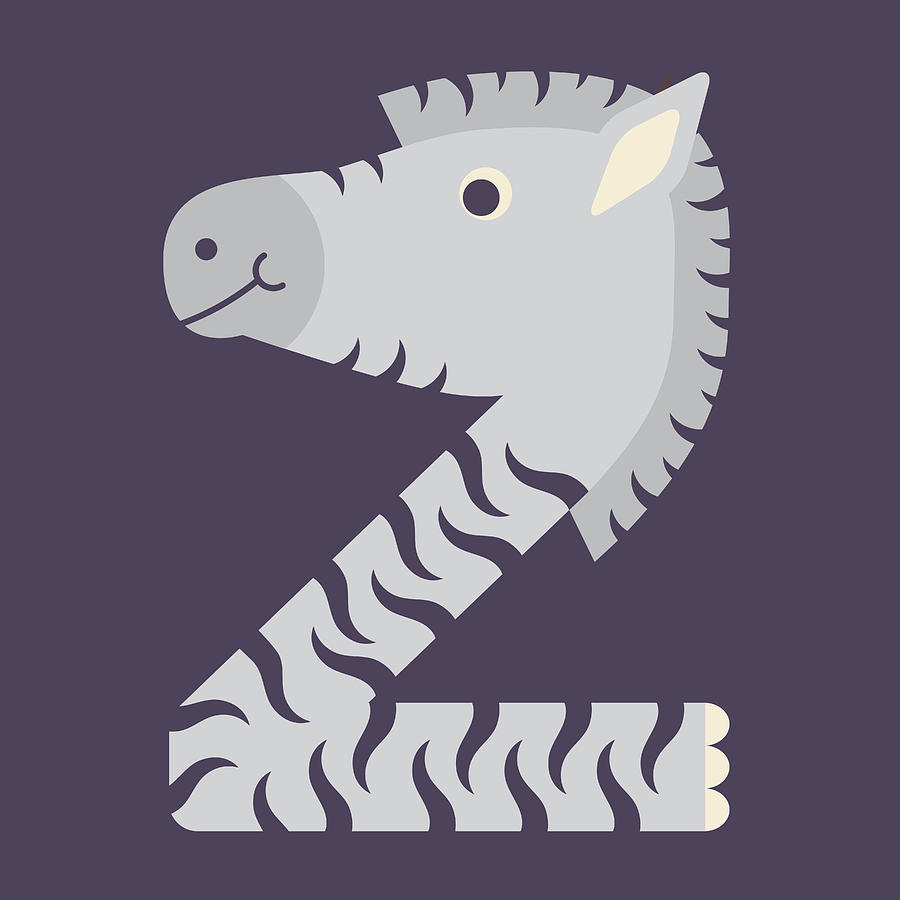 Letter Z - Animal Alphabet - Zebra Monogram Digital Art by Jen Montgomery