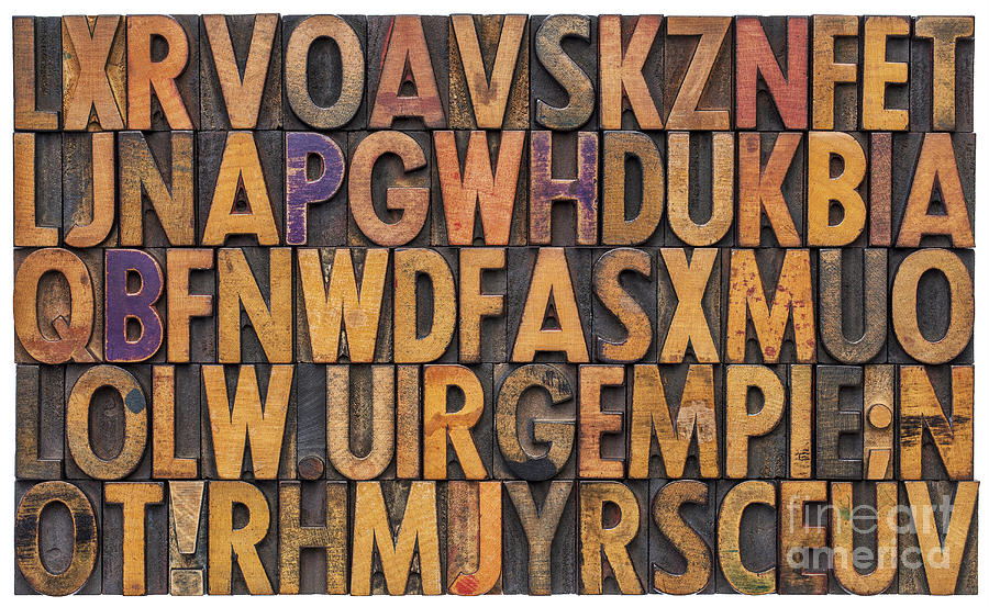 Letterpress Alphabet Abstract Background Photograph by Marek Uliasz