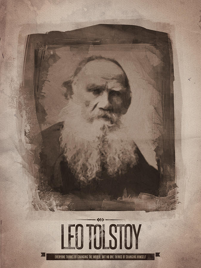Vintage Digital Art - Leo Tolstoy #2 by Afterdarkness