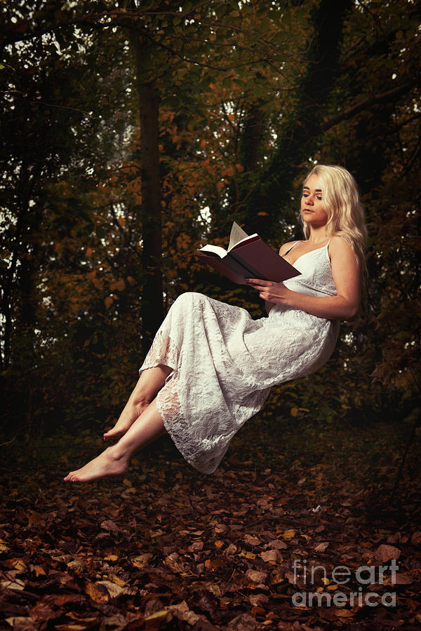 Fall Photograph - Levitation With Book by Amanda Elwell