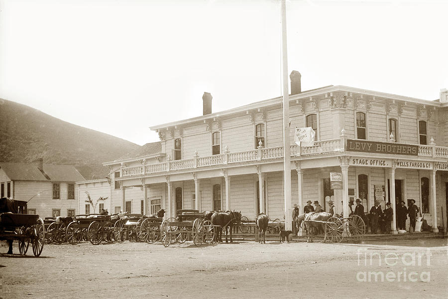 General Store Photograph - Levy Brothers store in Pescadero with Wells Fargo - Co., General 1890 by Monterey County Historical Society