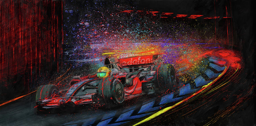 Lewis Hamilton Mixed Media - Through The Tunnel by Alan Greene