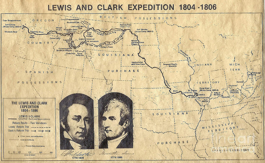 Lewis and Clark Expedition Map Photograph by Charles Robinson
