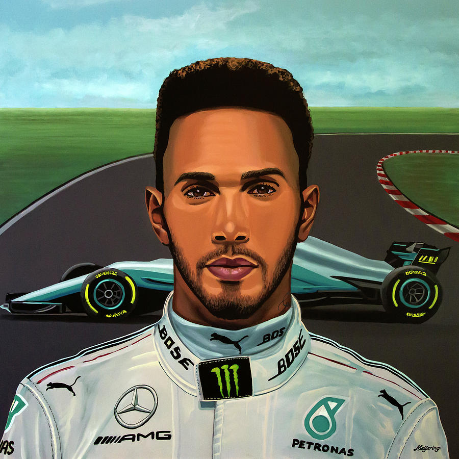 Sports Painting - Lewis Hamilton Painting by Paul Meijering