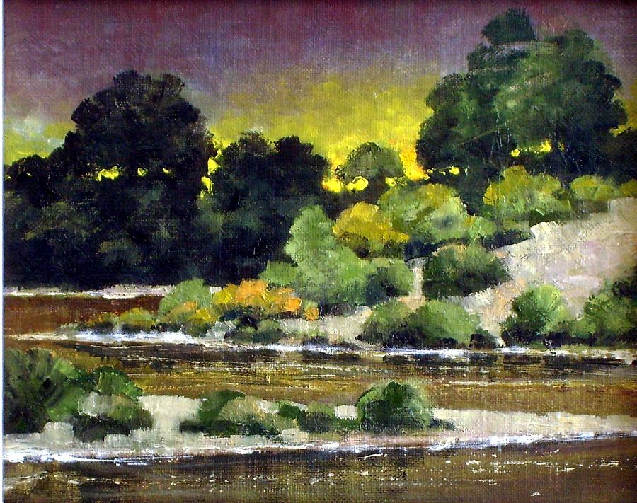 Lewis River at Woodland Painting by Jim Gola