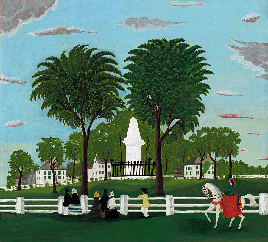 Lexington Battle Monument Painting by American 19th Century