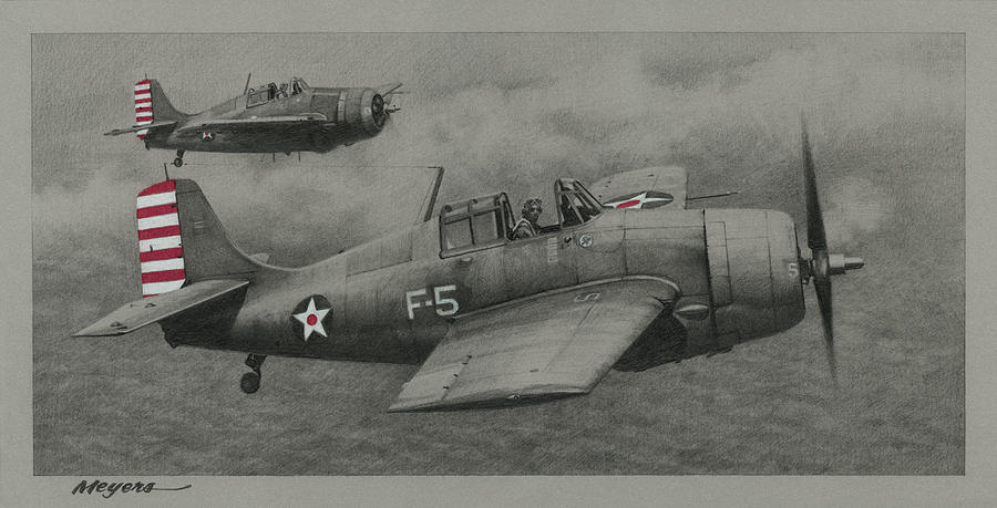 F4f Drawing - Lexington Wildcats by Wade Meyers