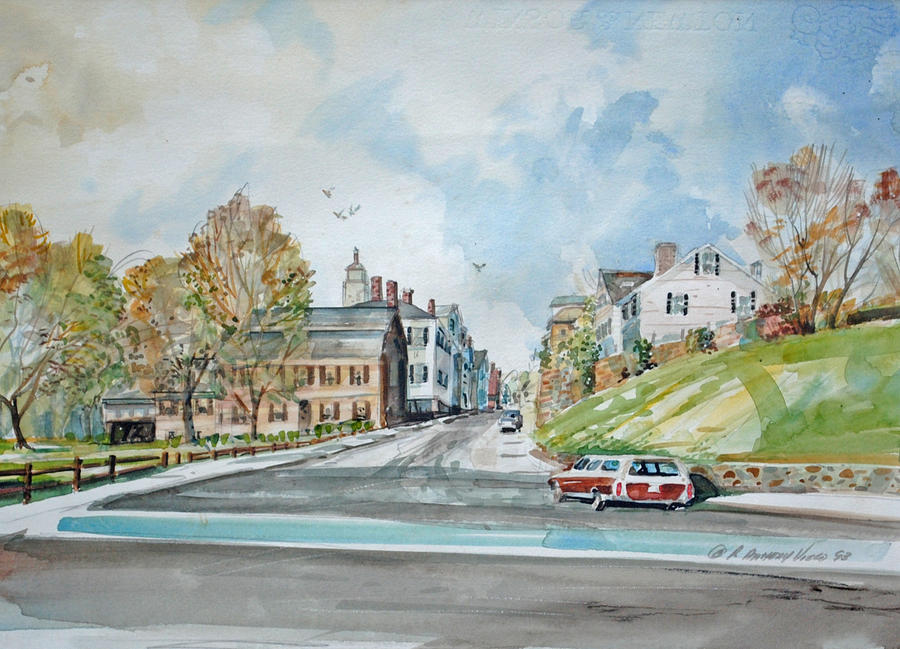 Landscape Painting - Leyden Street Early Nineties by P Anthony Visco