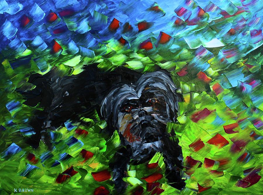 lhasa Apso Painting by Kevin Brown