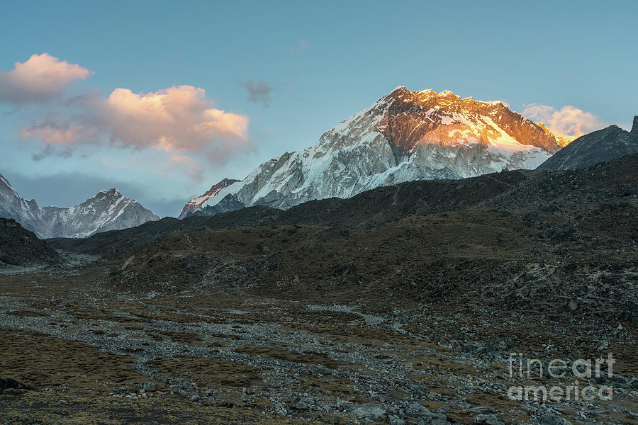 Lhotse Alpenglow Everest Trek Photograph by Mike Reid