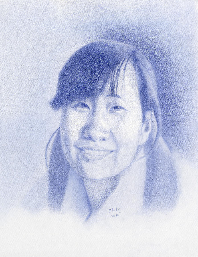 Portrait Drawing - Li Yan by Keith Ruiters
