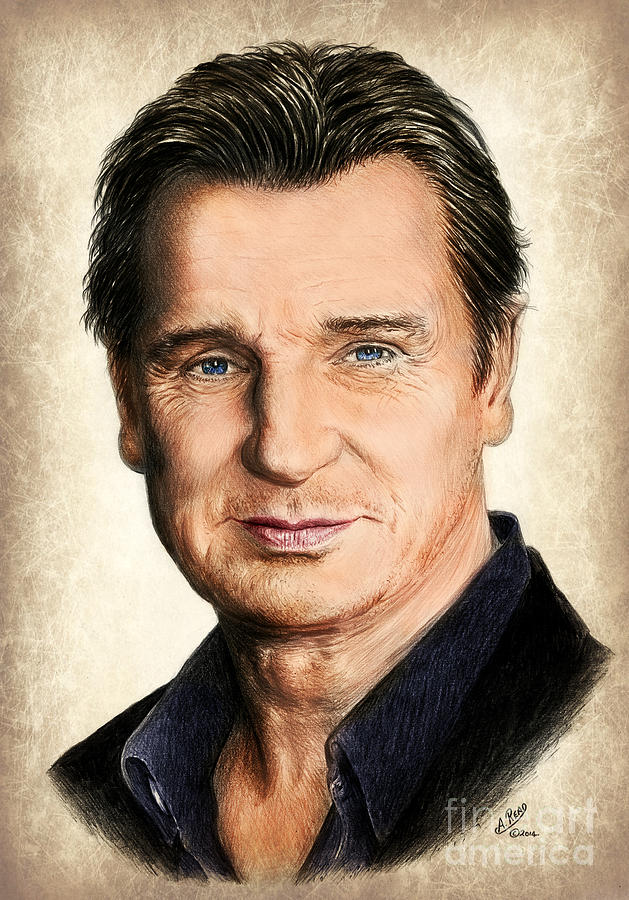 Liam Neeson colour ver 2 Painting by Andrew Read