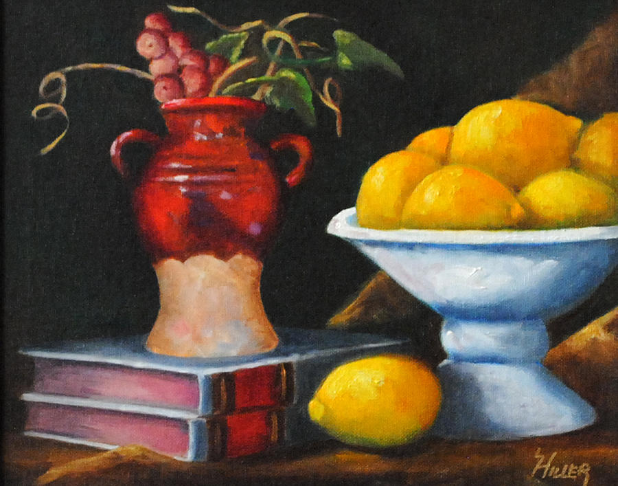 Still Life Painting - Libarians Lemons by Linda Hiller