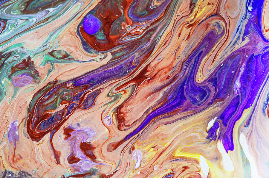 Liberation. Abstract Fluid Acrylic Pour Painting by Jenny Rainbow