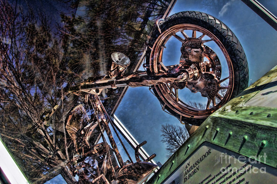 Liberty Ambassador Copper Motorcycle Statue of Liberty NY Photograph by Chuck Kuhn