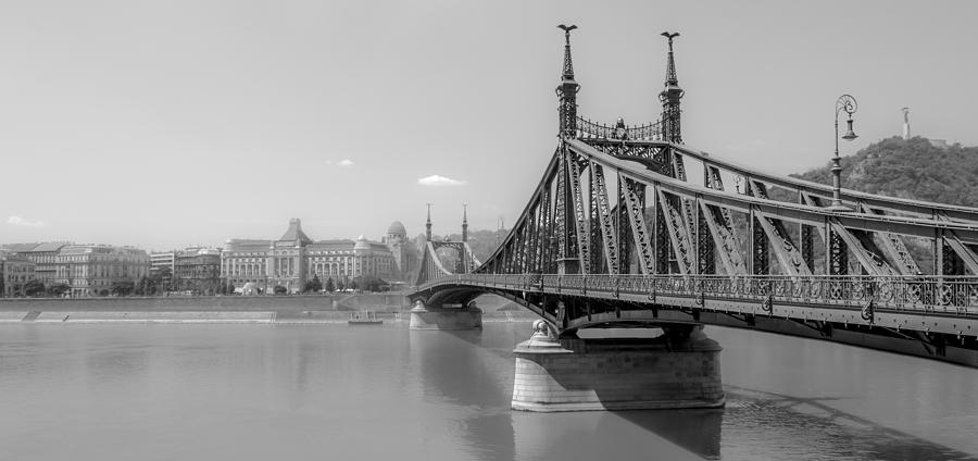 Vintage Photograph - Liberty Bridge - Black and White by Kaleidoscopik Photography