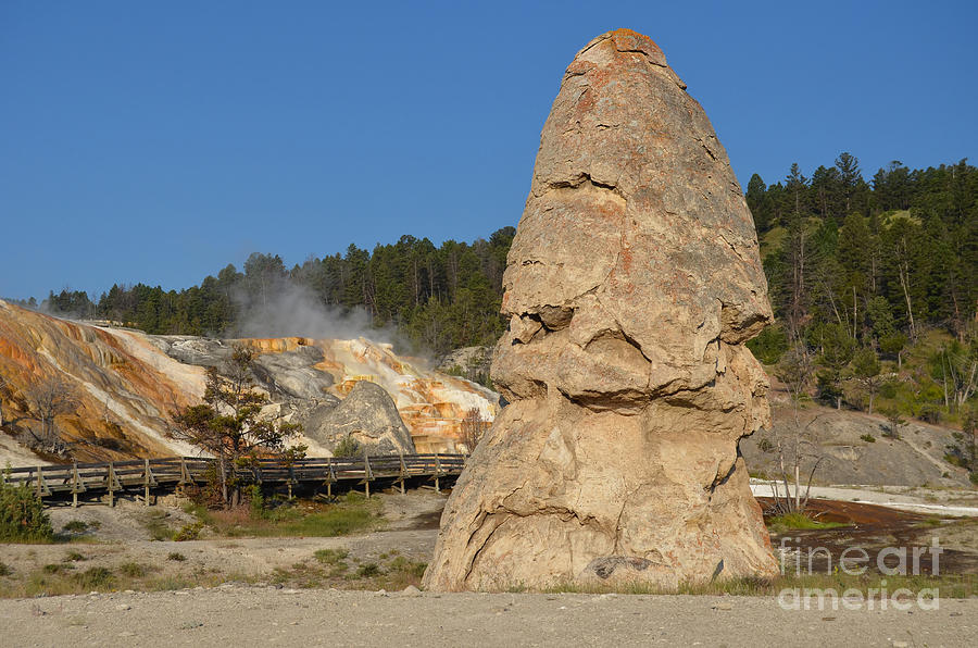 Liberty Cap Hot Springs Cone at Mammoth Hot Springs Yellowstone National Park Wyoming Photograph by Shawn OBrien