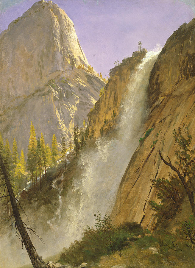 Liberty Cap, Yosemite Valley Painting by Albert Bierstadt