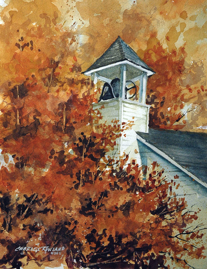 Liberty Chapel in Autumn Painting by Charles Rowland