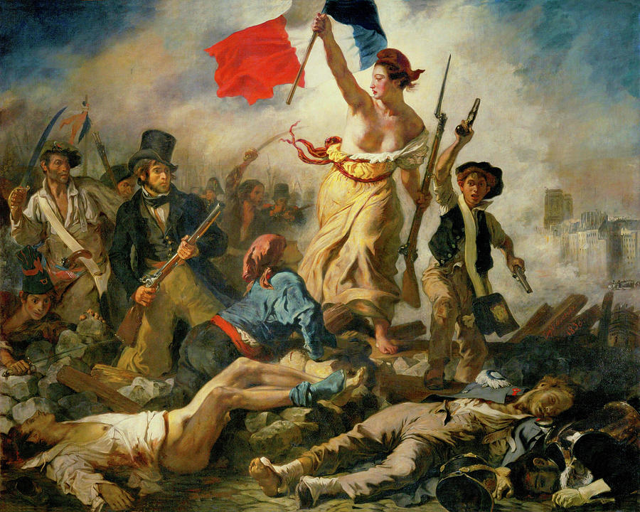 Liberty Leading the People by Eugene Delacroix 1830 Painting by Movie Poster Prints