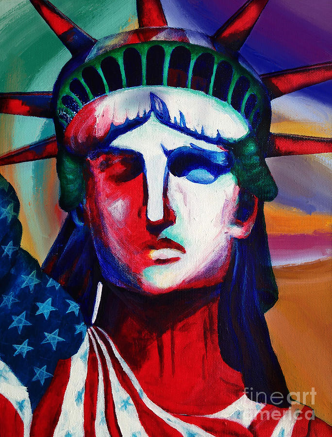 Liberty of Statue New York 98JHm Painting by Gull G