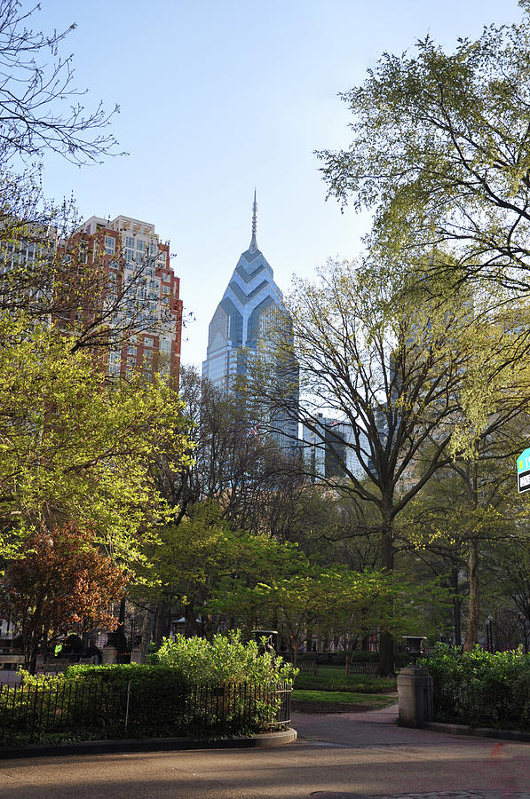 Liberty Place and Rittenhouse Square in the Spring Photograph by Bill Cannon