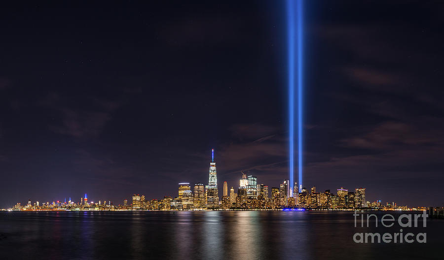 New York City Photograph - Liberty State Park Tribute In Light by Michael Ver Sprill