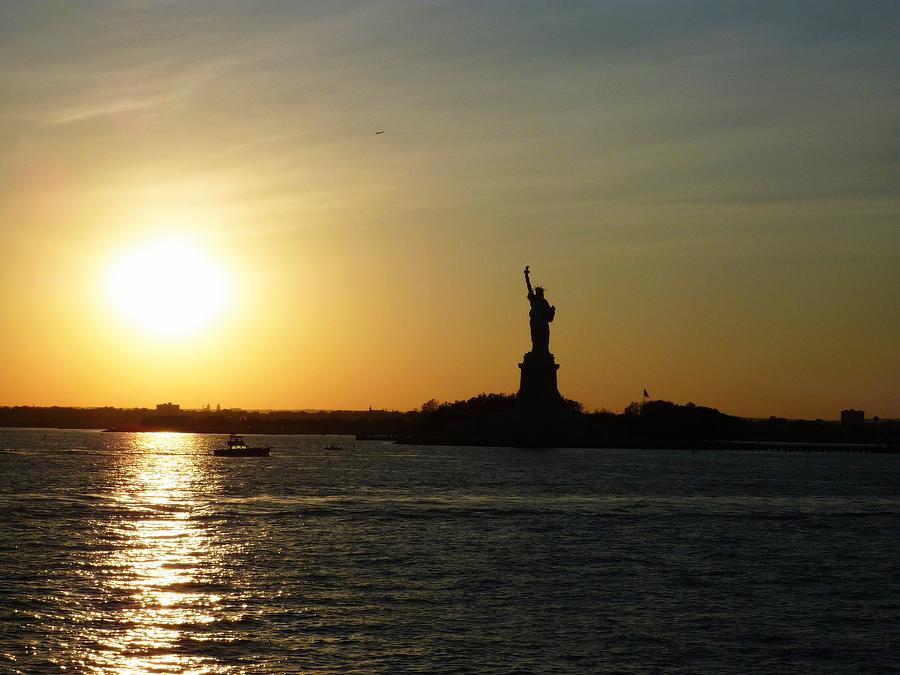 New York City Photograph - Liberty Sunset by Dan Stone