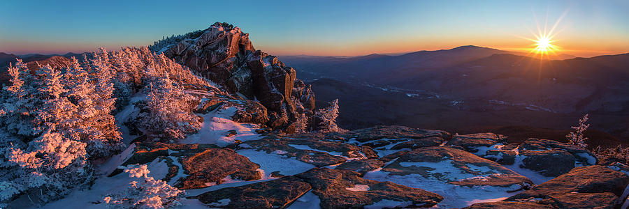 Liberty Winter Sunset Pano 2 Photograph by White Mountain Images