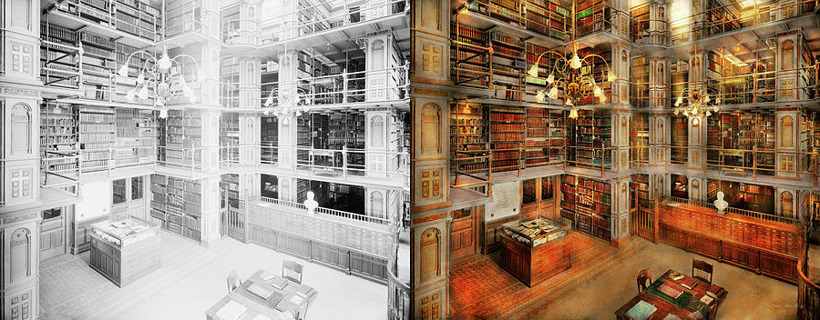 Library - A literary classic 1905 - Side by Side Photograph by Mike Savad