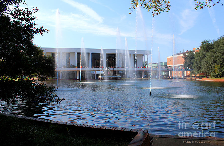 Library Fountains Photograph by Robert M Seel