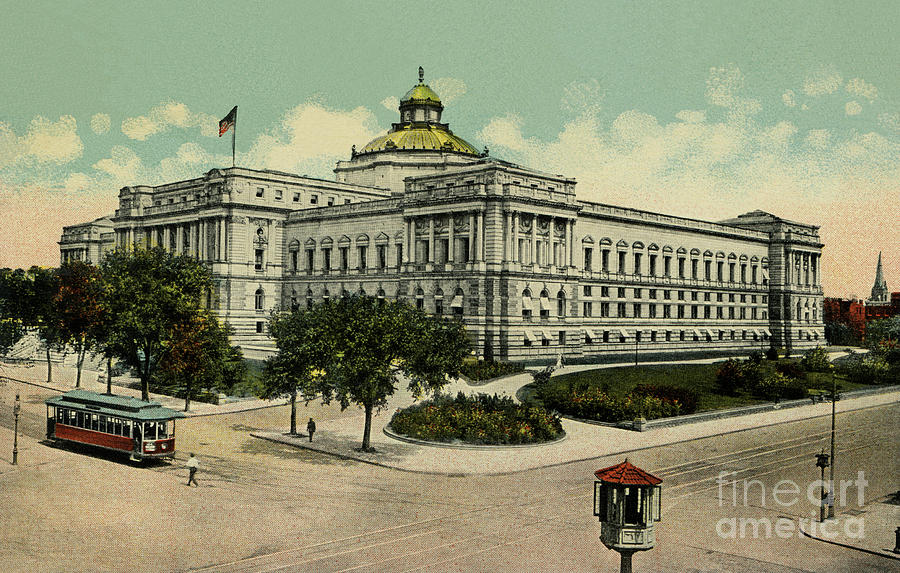  Library of Congress Washington DC 1900s Drawing by Heidi De Leeuw
