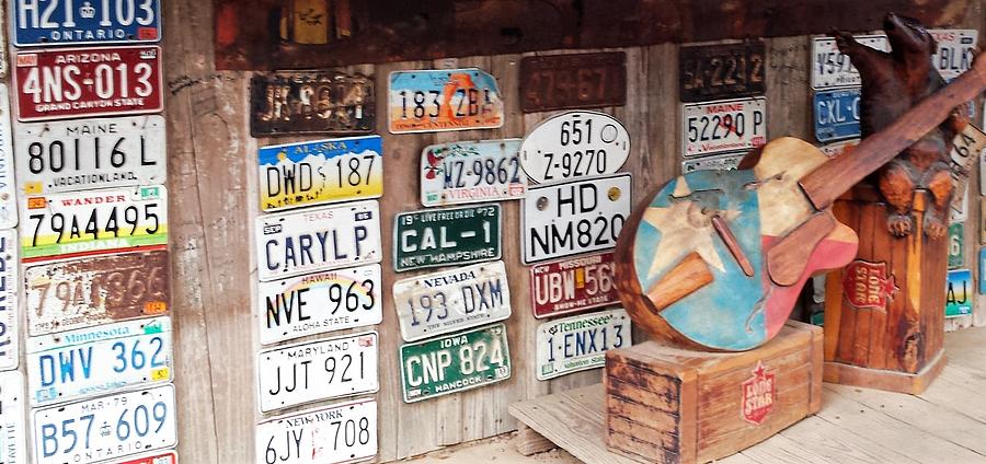 License Plates Luckenbach Texas Photograph by Suzanne Theis