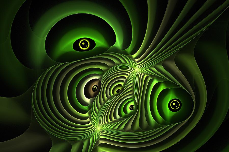 Lichen Your Eyes- Green Digital Art by Doug Morgan