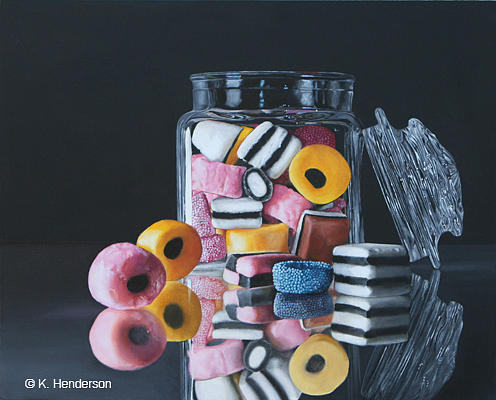 Still Life Painting - Licorice Allsorts by K Henderson by K Henderson